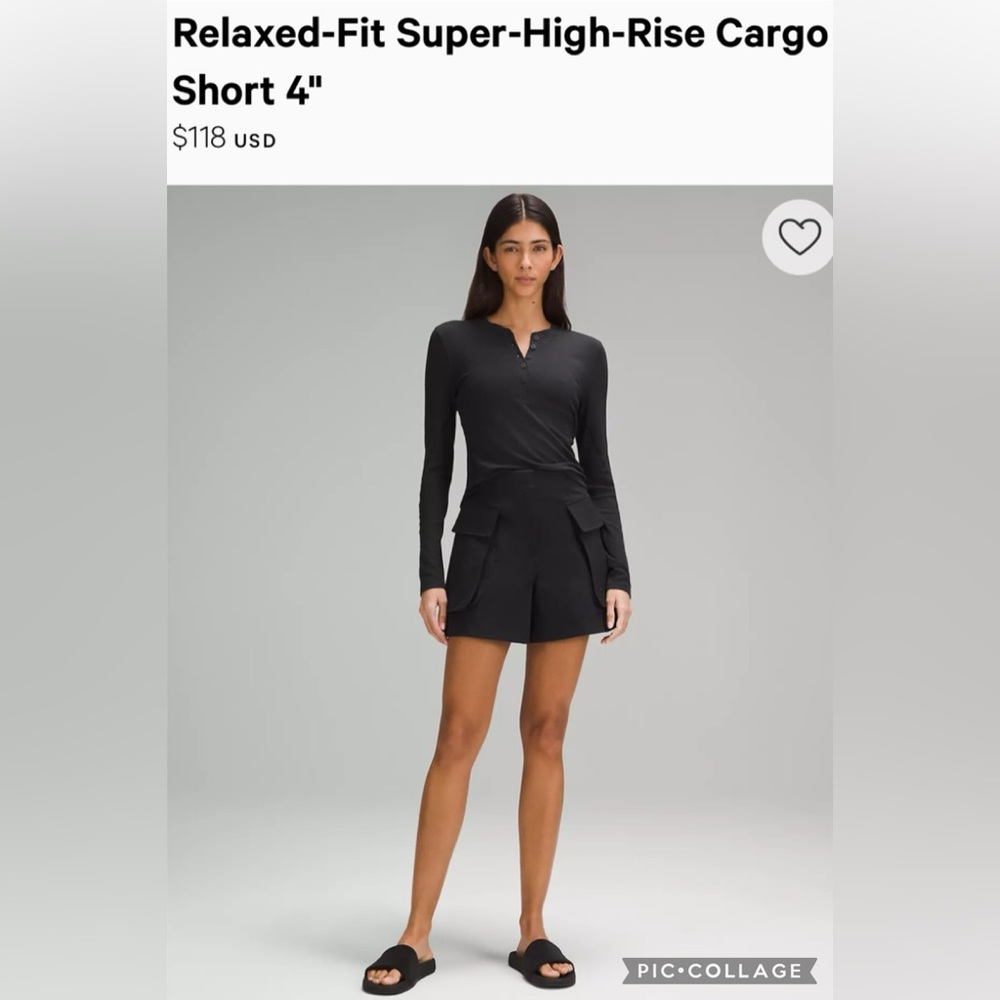 Lululemon Relaxed-Fit Super-High-Rise Cargo Short 4"